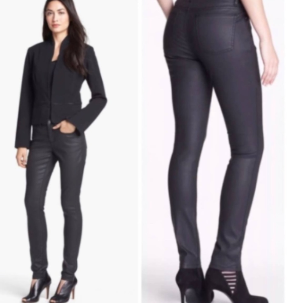 Eileen Fisher Wax Coated Jeans Organic Cotton 8
